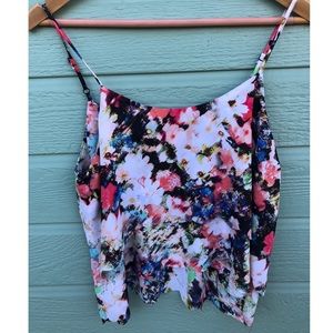 Spaghetti Strap Flower Blouse